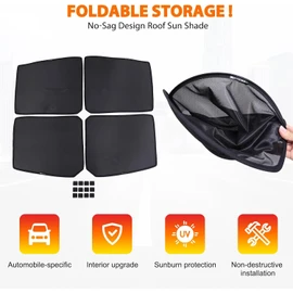 Roof Sunshade for Hummer EV Accessories 4 Glass Visor Sunroof Sun Shade Protection Heat Insulation Top Window Cover UV Blocking Won't Sag for Hummer EV SUV Pickup (Foldable Heat Insulation Film)