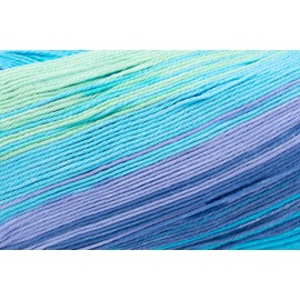 Gründl 4921-01 Cotton Quick Batik Yarn, Light Blue/Purple/Apple Green, 1 x 100 g