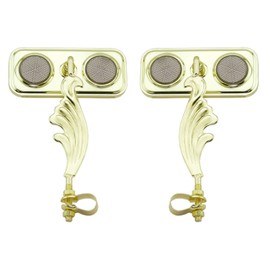 Two Gold Rectangle Wing Bike Mirrors Right and Left with Black Reflectors. Set of Bike Mirrors. Pair of Bicycle Mirrors. 2 Bike Mirrors.