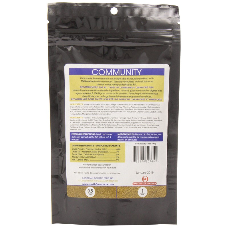 Northfin Food Community Formula 1Mm Pellet 100 Gram Package