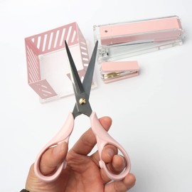 6.5" Office Scissors Pink Craft Scissors Round Body All Purpose Scissors Professional Tailor Dressmaker Fabric Shears (Pink Scissors)