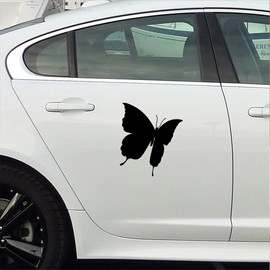 NBFU Butterfly Animal Art 14 (Black) (Set Of 2) Premium Waterproof Vinyl Decal Stickers For Laptop Phone Accessory Helmet Car Window Bumper Mug Tuber Cup Door Wall Decoration