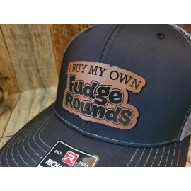Richardson I BUY MY OWN FUDGE ROUNDS RICH MEN Trucker Snap NEW Leather Patch Cap