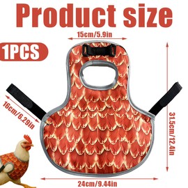 GXGM Chicken Clothing for Hens, Waterproof Real Chicken Apron with Adjustable Carry Strap, Wing Protection Equipment for Poultry House and Chicken Keeping, Chicken Saddle (Orange-Red)