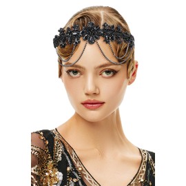 BABEYOND 1920s Gatsby Flapper Headband, 20s Rhinestone Costume Hair Accessories, Party Wedding Headpiece for Women