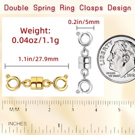 Double Magnetic Necklace Clasps and Closures,Necklace Extender Magnetic Clasp 18K Gold and Silver Magnetic Jewelry clasps for Necklaces Bracelet