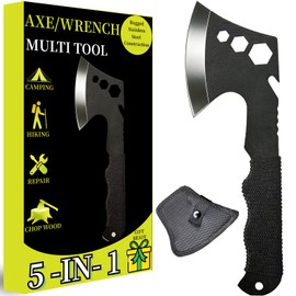 Multi Tool Hatchet Gifts for Men - Unique Fathers Day Dad Gifts, Birthday Gift Ideas for Husband, Cool Camping Axe for Outdoor Hiking Survival Garden Home, Valentines Gift for Him, Stocking Stuffers