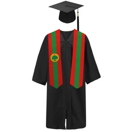 SNUWITH Oromo Flag Graduation Sash/Stole/Scarf 180X13CM Double Sided for Study Aboard International Students Graduation Decoration Item Gift