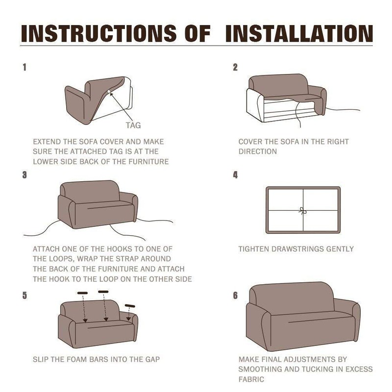 WOWTOY Sofa Cover 1 2 3 4 Seater Slip Cover
