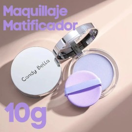 Polvo Matificador Seda Cremoso Lavanda Maquillaje Mate Tono Morado transparente