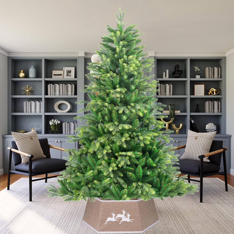 26.8inch Christmas Tree Skirt Foldable Burlap Xmas Tree Stand Base