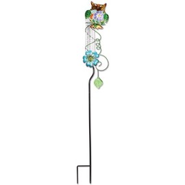 Sunset Vista Design Studios Fused Colored Glass Rain Gauge, Owl