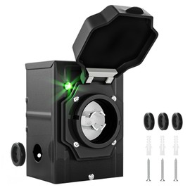 UEAKPIC 30 Amp Generator Inlet Box with Green Safety Light, NEMA L14-30P Power Inlet Box for 4 Prong Generator Cord, ETL Listed 125/250 Volt, 7500 Watts for RV, Outdoor