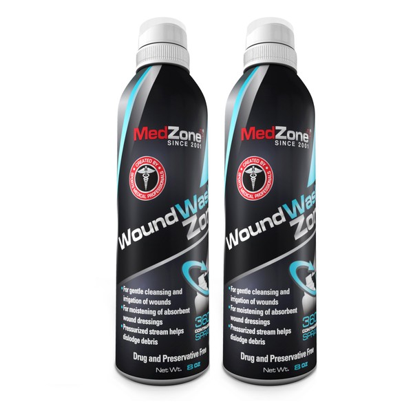MedZone Piercing Aftercare and Wound Sterile Saline Spray Wash, 8
