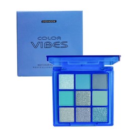 Blue Eyeshadow Palette, Matte Pearlescent Eyeshadow Palette 9 Eyeshadow Shades, Shimmering Makeup Set, Gift for Girls, Women, Long Lasting Intense Colour, Mixable Pressed Pigment Eyeshadows (Blue)
