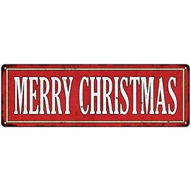 Merry Christmas Sign Holiday Decor Signs Wall Art Decorations Tin Plaque Home 6 x 18 Matte Finish Metal 106180065015