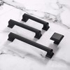 Alzassbg 6 Pack Matte Black Cabinet Pulls, 5 Inch(128mm) Hole