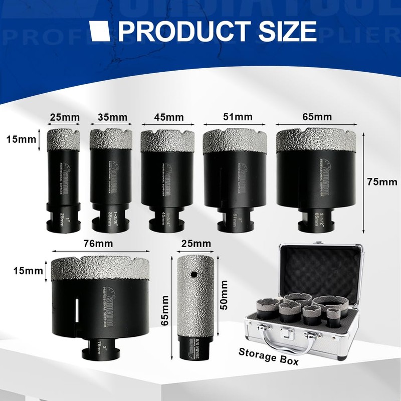 SHDIATOOL Diamond Core Drill Bits Set Hole Saw Kit for