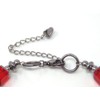 Women's rigid red stainless steel bracelet with glass beads and
