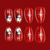 Christmas Press on Nails Medium Almond Fake Nails with Cute