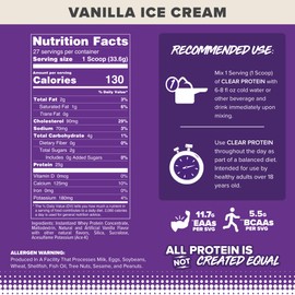 FINAFLEX Clear Protein, Vanilla - 2 lb - Promotes Muscular Performance & Growth - Milkshake-Like Taste - Low Carb, Low Fat & Gluten Free - 27 Servings