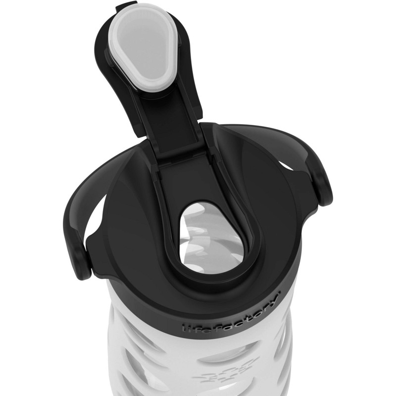 Lifefactory 16-Ounce Glass Water Bottle with Active Flip Cap and