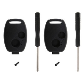 EMSea 2-Button Key Fob Case Compatible with Honda Civic Accord HRV Black with Screwdriver X2