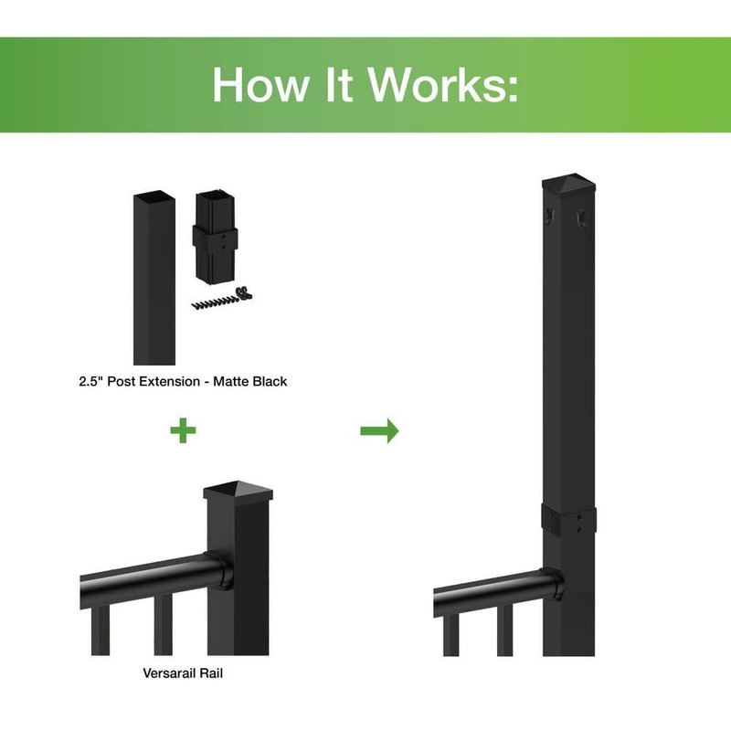 VersaRail 2.5-in Post Extension, Matte Black