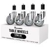 Houseables Table Casters, Table Wheels, Set of 4, Folding Tables
