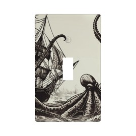 Kraken Octopus Pattern 1 Gang Light Switch Cover Single Toggle Wall Plate Outlet Cover Decorative Faceplate Electrical Switchplate Home Decor 4.5" X 2.76"