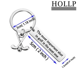 HOLLP Golfer Jewelry The Most Important Shot in Golf is The Next One Golf Lover Keychain Golf Club Gift (Golfer Keychain)