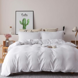 Colourful Snail 3-Piece Luxury Duvet Cover Set, Includes Duvet Cover and 2 Matching Pillow Shams, Ultra Soft and Easy Care, Wrinkle & Fade Resistant, King, White