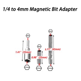 1/4 to 4mm Bit Adapter, 4mm-6.35mm Converter Adapter Precision Bits Set, Magnetic Hex Screw Driver Bit Adapter, 6.35mm Outside To 4mm Inside Micro Bit Drill Extension Socket Shank for Repair