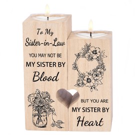 Sister in Law Gifts, Candlestick - Gifts for Sister in Law, Sister in Law Birthday Gifts, Christmas Mothers Day Wedding Gifts for Sister-in-Law