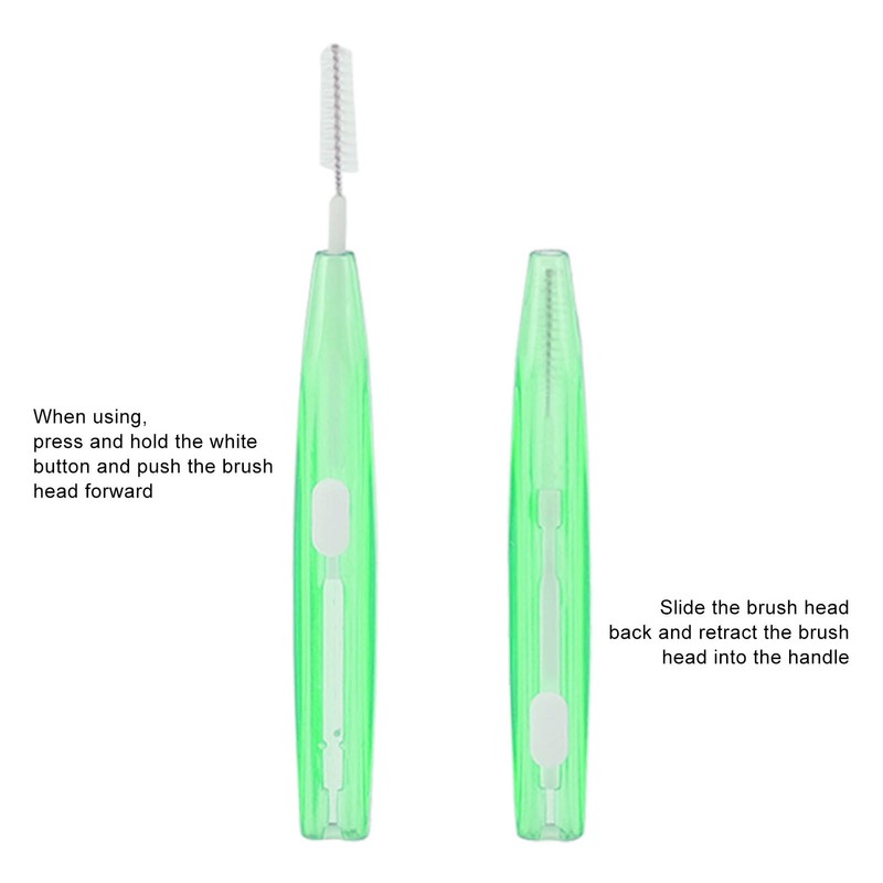 60Pcs Interdental Brush Practical Slim Braces Cleaner with PP Handle