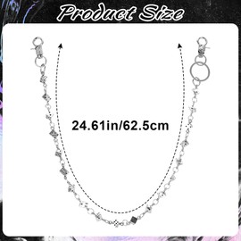 FNANJWQ Pocket Chain Chains for Pants - Punk Hip Hop Style Unisex Waistband for Jeans/Belt/Keychain Gothic Pocket Chains Casual Streetwear Clothing Accessories Boyfriend Gift For Him