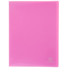 Exacompta 88227E Sichtmappe Opak PP blickdicht, 24 x 32 cm, für DIN A4, 20 Kristallhüllen, hohe Transparenz, 1 Stück, rosa