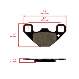 Caltric Rear Brake Pads for Polaris RZR 170 2009 2010-2020 / 0454444 0455273