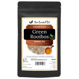 Green Rooibos Loose Leaf Tea (100g) Greenbosh – Fresh Grassy Herbal Infusion, Light, Naturally Caffeine Free Tea Alternative, Resealable Pouch | Your ExcellenTEA
