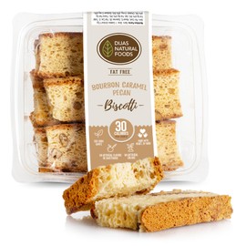 DIJAS Natural Foods, Crunchy Fat Free Biscotti Cookie, All Natural Preservative Free Ingredients, Delicious Low Calorie Snack (5 Ounces, Bourbon Caramel Pecan)
