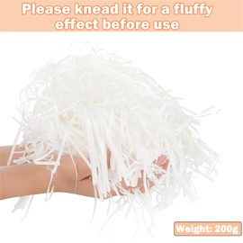 200g White Shredded Tissue Paper, Shredded Tissue Paper Filler for Gift Boxes, Hampers, and Packaging, Ideal Shredded Paper for Gift Wrapping, Hamper Filling, and Creative Presentations (milk white)