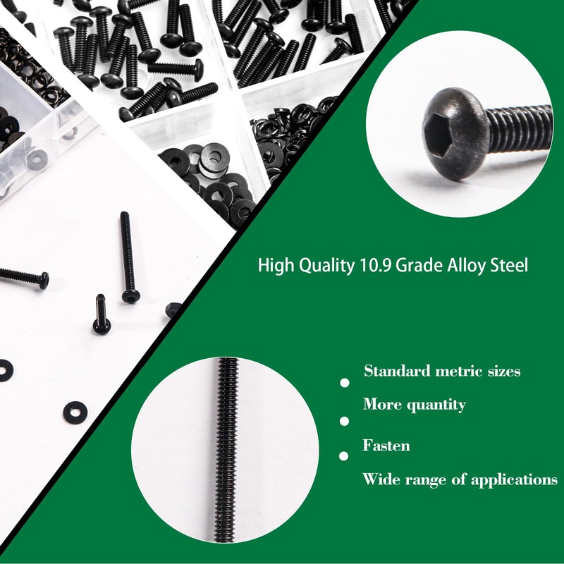 Zmbroll 660Pcs M2 Button Head Hex Socket Cap Screws Fully