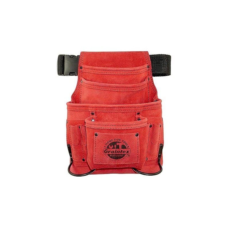Graintex SS2513 :: 10 Pocket Nail & Tool Pouch Red