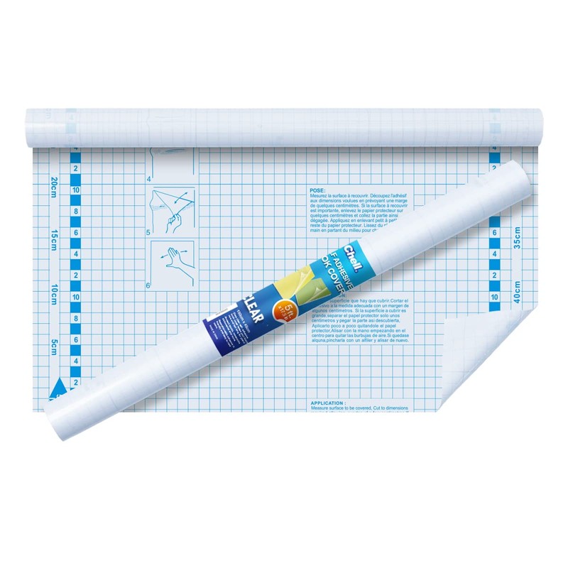Chell Clear Contact Paper Roll for Books, 17.5 in x
