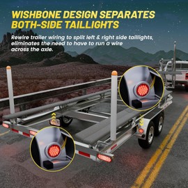 Oyviny 4 Pin 5 Wire Trailer Wiring Harness 22FT for Rewiring Both-Side Taillights, Pure Copper Wishbond Trailer Light Kit 4 Way Flat 5 Wire Plug w/Nylon Net Tube Protection