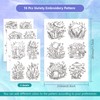 GLOBLELAND 4 Sheets 16Pcs Fantasy Mushroom Water Soluble Hand Sewing