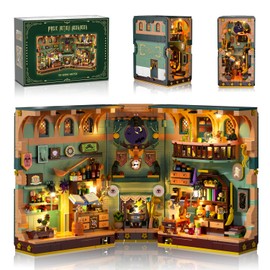 INSOON Magic Potion Booknook Building Set with Light, DIY Bookend Building Block Kit for Home Decor Bookshelf, 990 PCS Miniature Book Nook House Building Brick Model for Adults Kids Boys Girls Age 8+