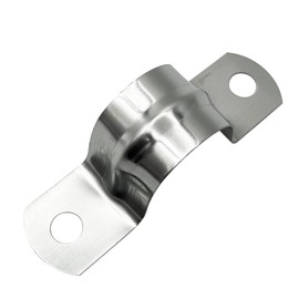1/2 inches 50Pcs Rigid Pipe Two Hole stainless steel U-shaped pipe card Tension Clips 304 Stainless Steel Heavy Duty Pipe Fasten Holder-Secures Conduit Silver(20MM)
