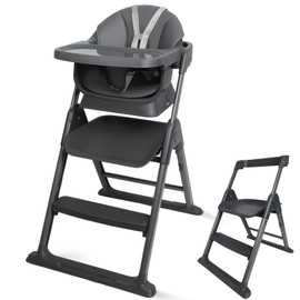 6-in-1 Baby High Chair, Convertible Highchair for Babies to Toddlers, Step Stool for Dining Time, Foldable & Easy Clean, Space-Saving Design, Adjustable, Navy Blue