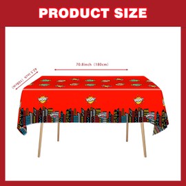 3Pcs Spider Web Super Hero Party Tablecloth Supplies Super Hero Plastic Disposable Table Cloth Superhero Birthday Decoration Tablecloths 71x42.5 Inches Hero Theme Parties Table Decor Covers